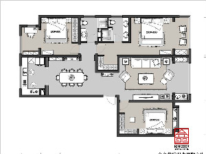 融創中心180平米裝修戶型解析