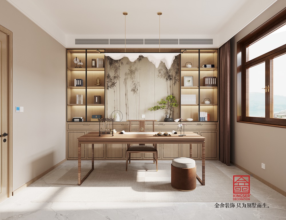 瀚唐200平米新中式風格裝修-茶室